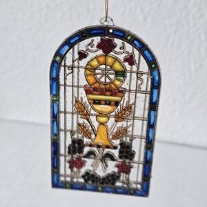 Stained Glass–Style Eucharist First Communion Hanging Ornament Window Decor